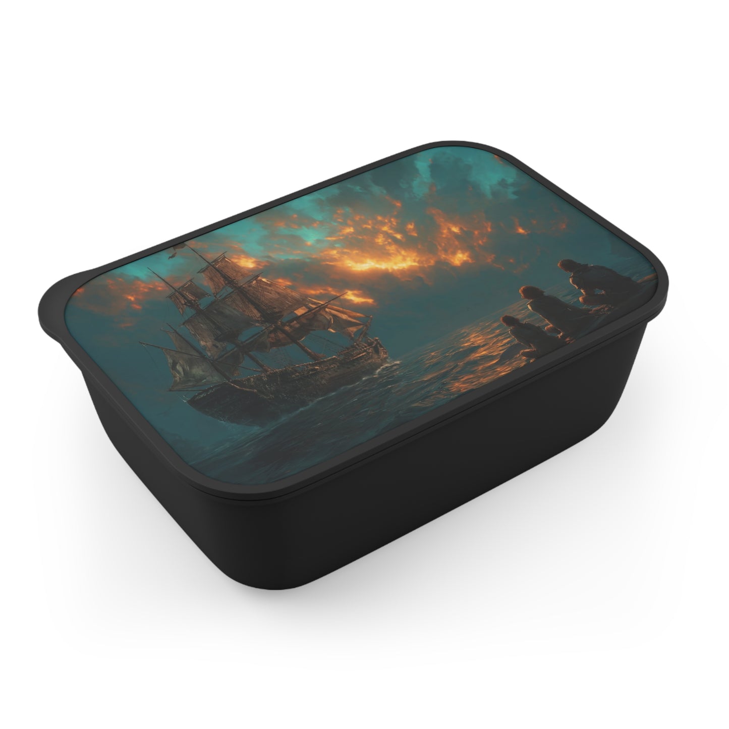 Duskbound Galleon PLA Bento Box with Band and Utensils – Sunset Sailors’ Farewell