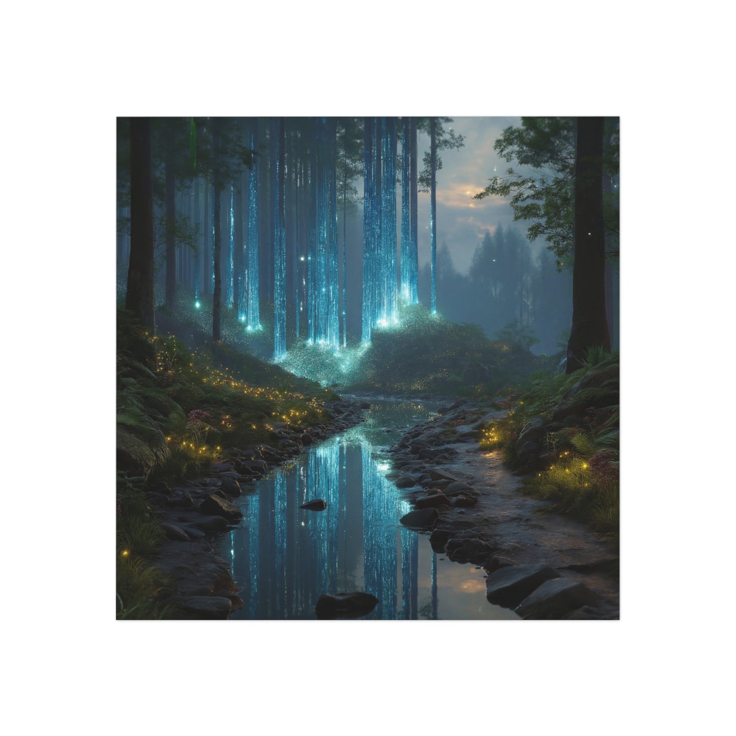 Celestial Forest Stream Magnet – Twilight Luminescence Dreamscape