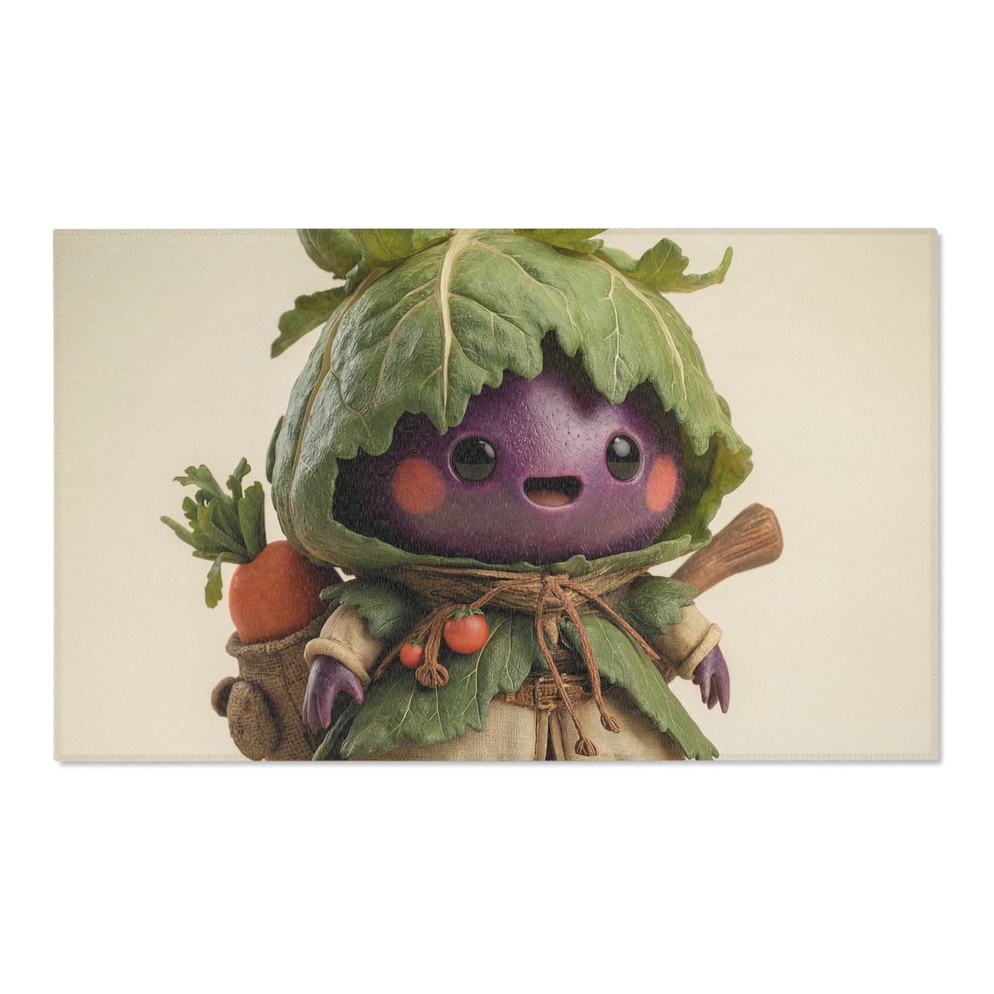 Purple Eggplant Guardian Area Rug – Leafy Harvest Adventure