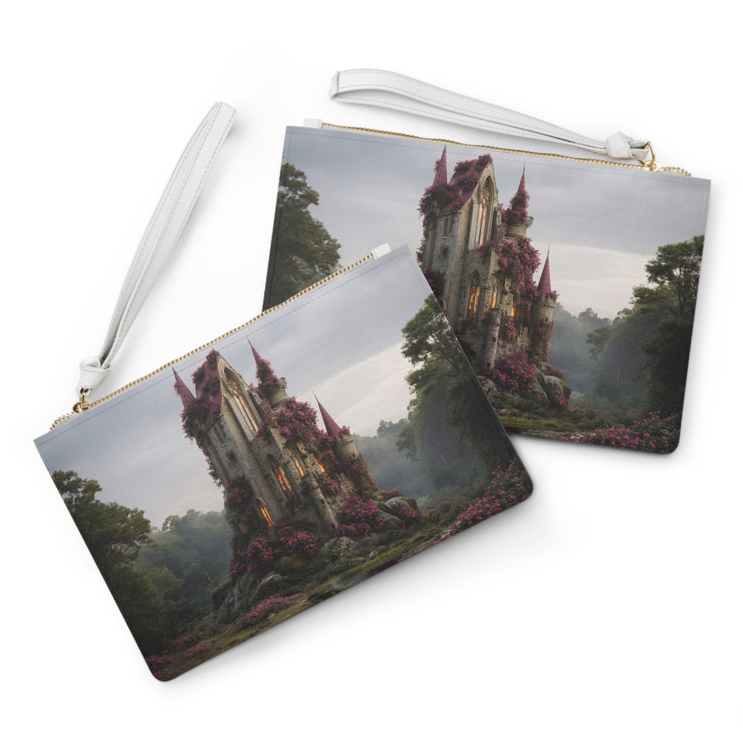 Rose-Clad Castle Clutch Bag – Twilight Bloom Sanctuary
