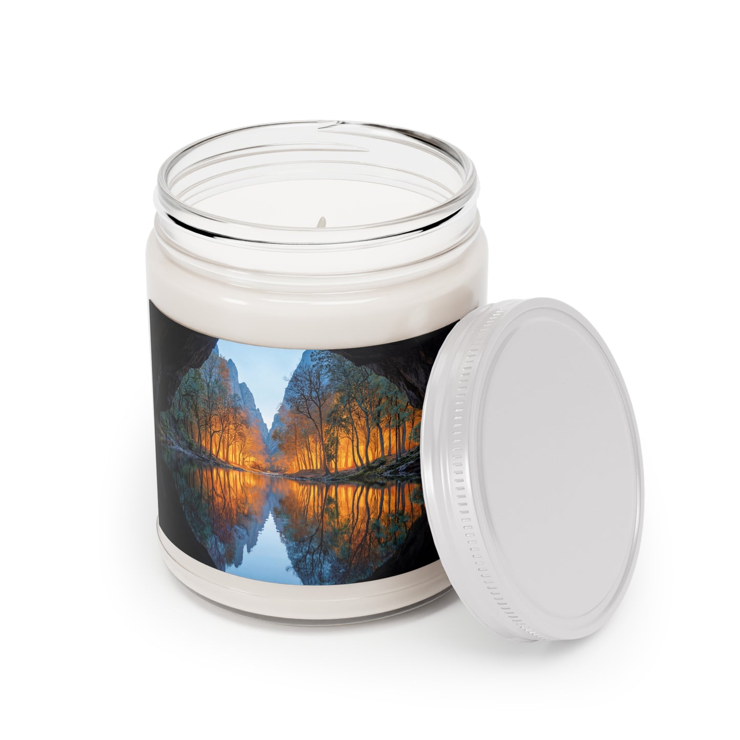 Cave Threshold Scented Soy Candles with White Lid, 9oz – Golden Hour Reverie