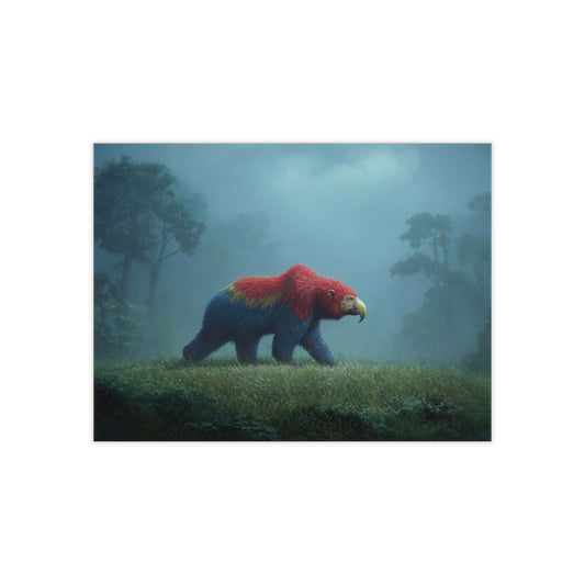 Parrot-Bear in Misty Jungle Ceramic Photo Tile – Whisper of the Lost Rainforest