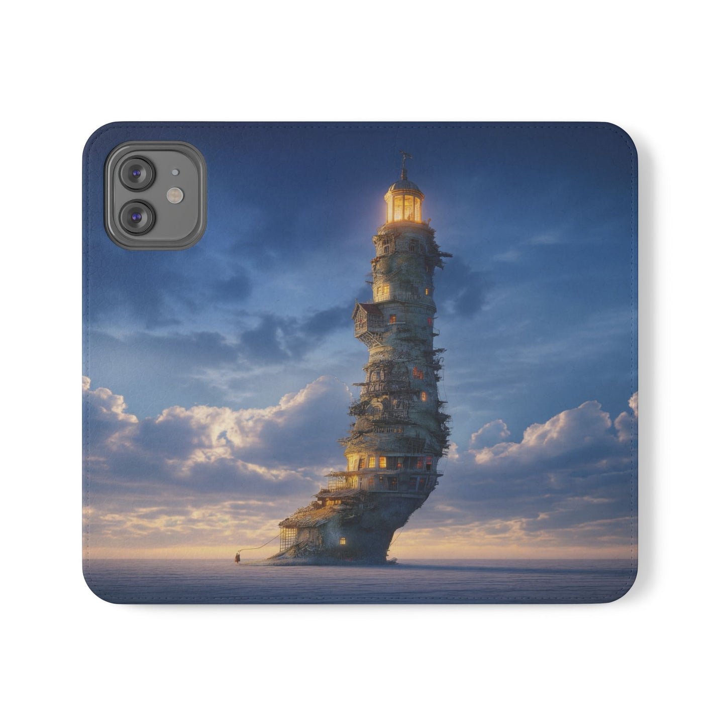 Twilight Sentinel Flip Cases – Lighthouse on a Storm-Tossed Sea