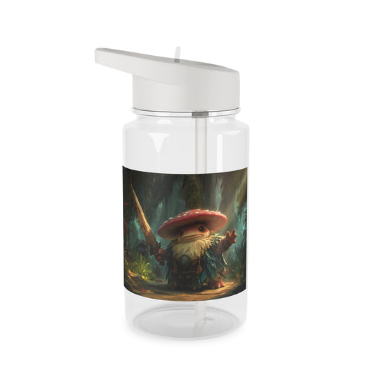 Mushroom Knight Tritan Water Bottle – Forest Guardian with Wooden Sword
