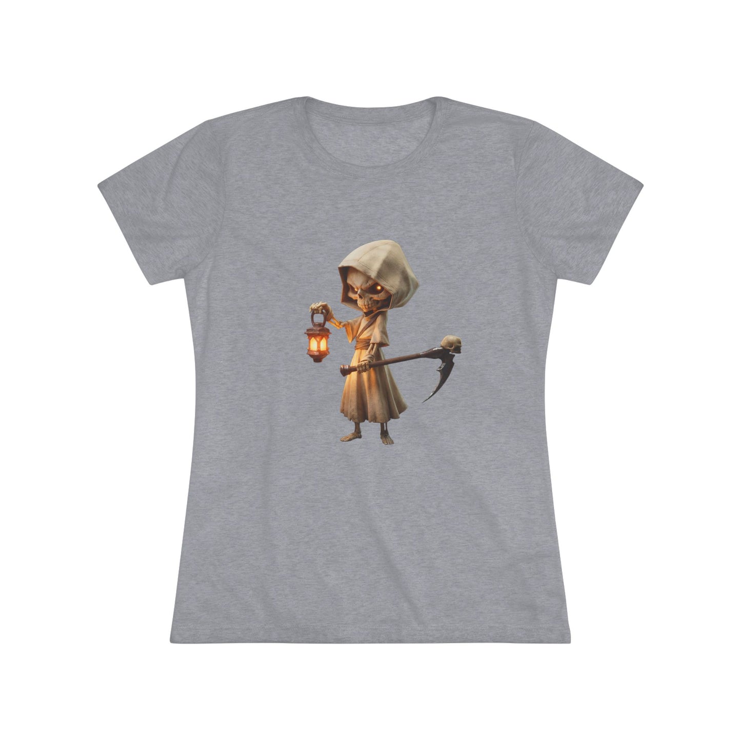 Lantern-Bearing Sentinel Women's Triblend Tee – Hooded Grim Reaper Guardian
