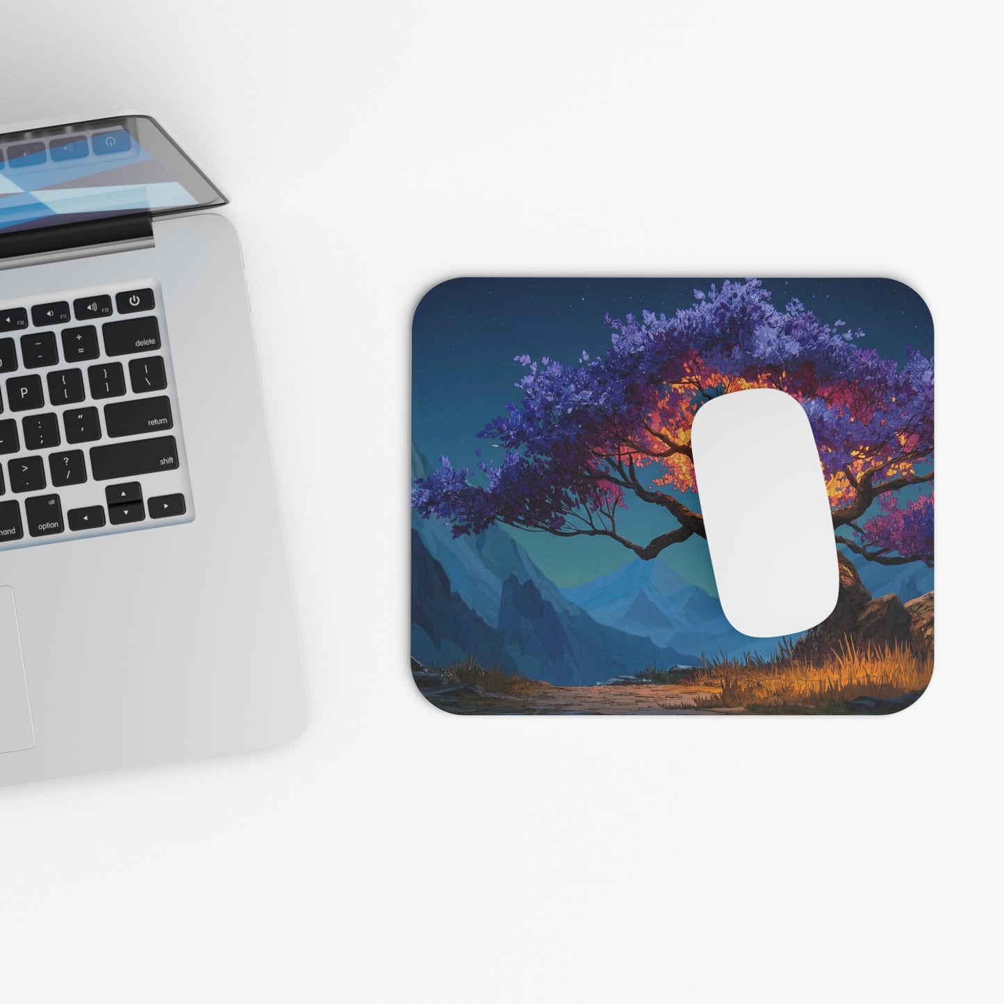 Celestial Tree Mouse Pad (Rectangle) – Twilight Bloom Sanctuary