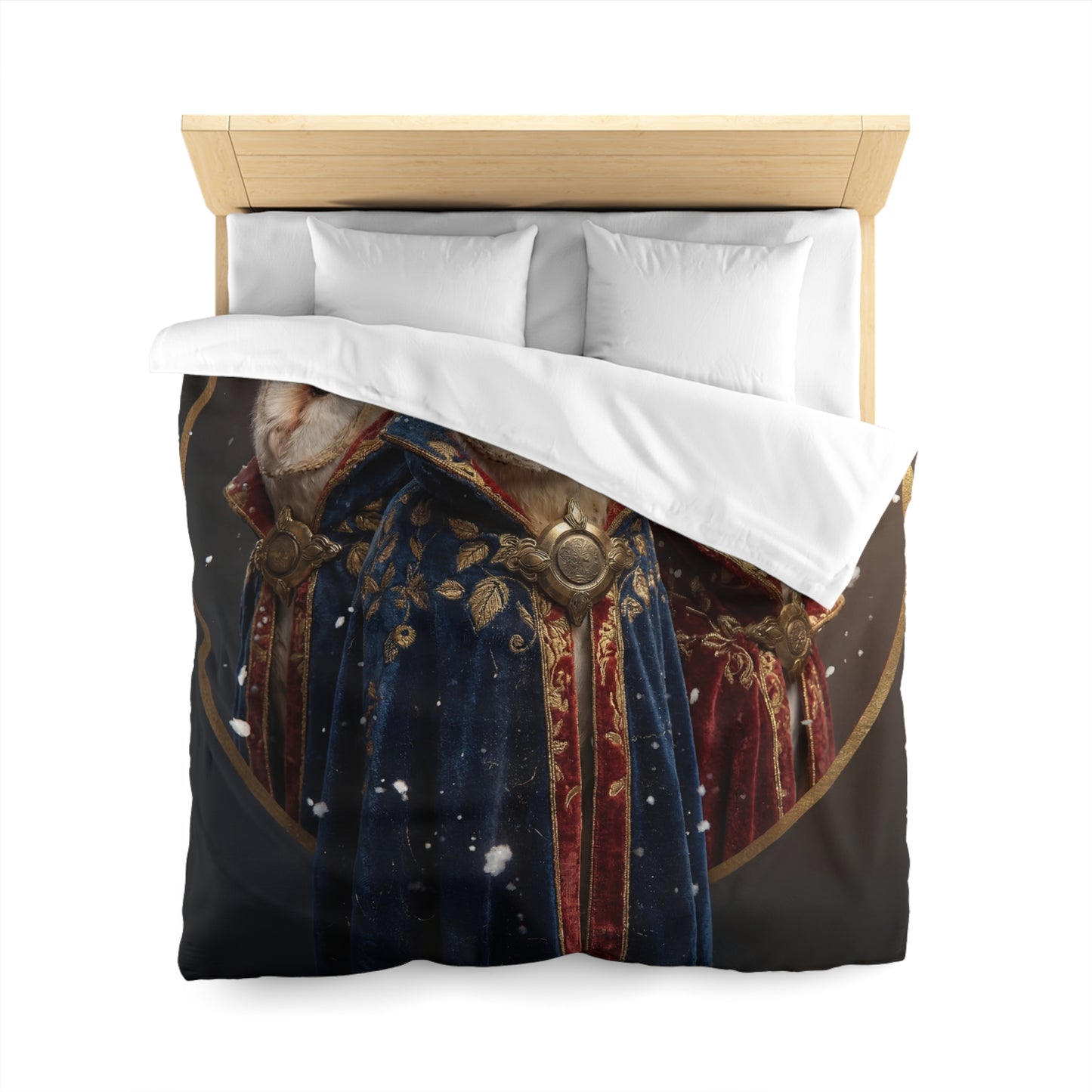 Three Wise Owls Duvet Cover – Velvet Regalia in Snowfall