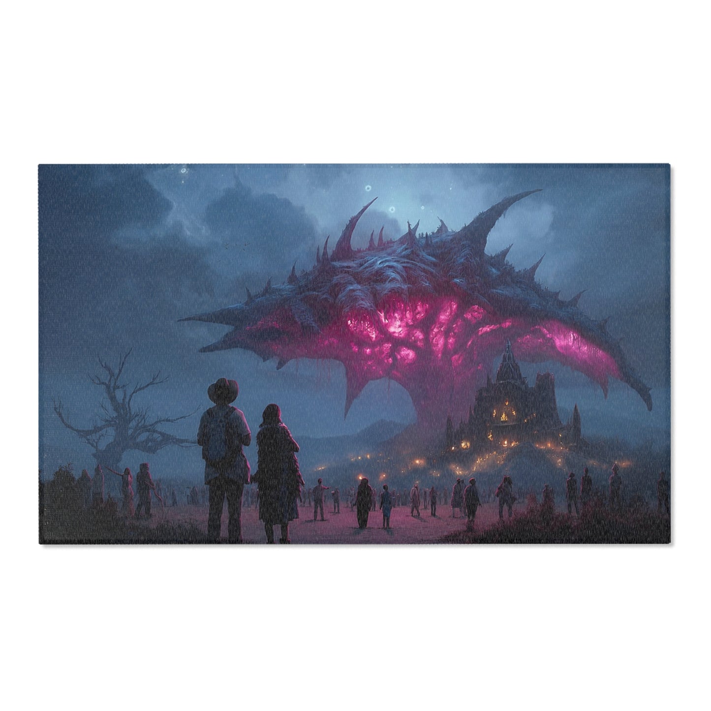Cosmic Leviathan Rug – Twilight Skyfall Over Ancient Ruins