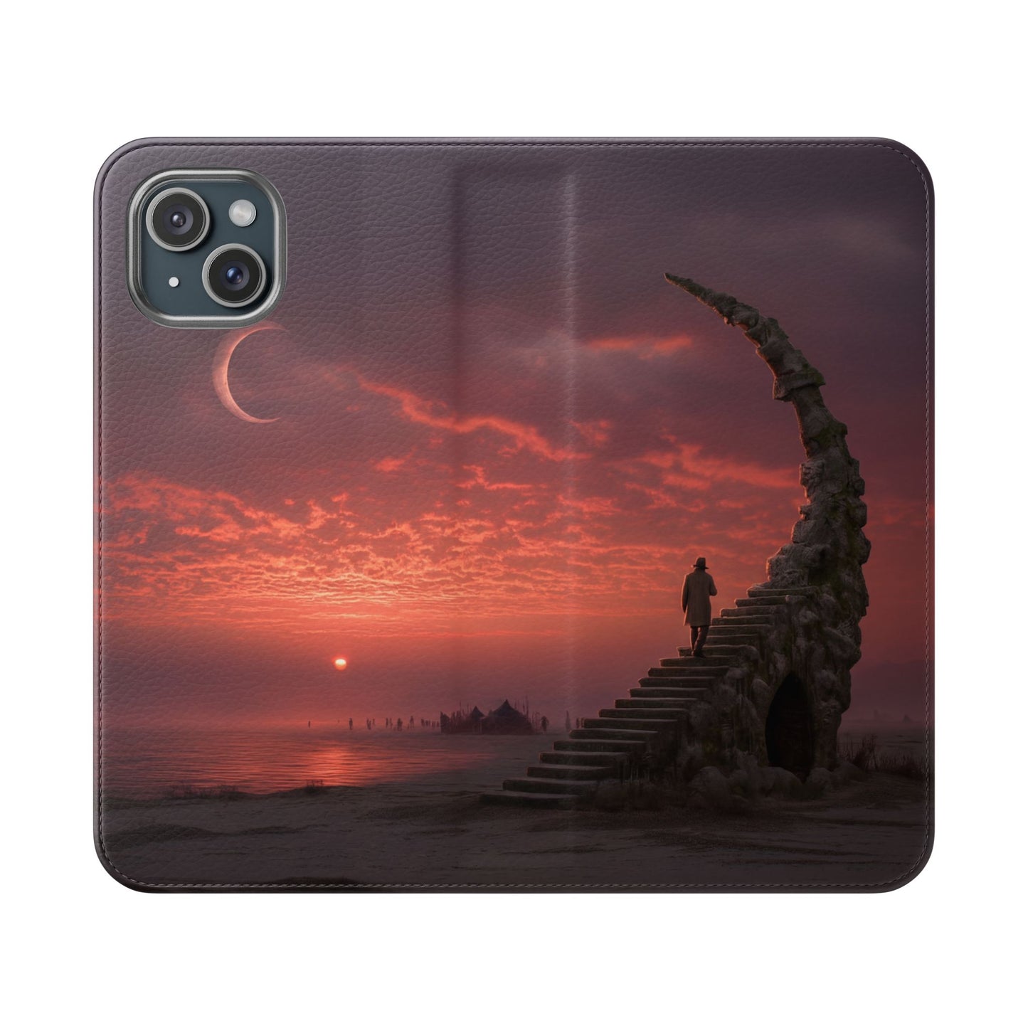 Twilight Sentinel Flip Cases – Moonlit Stairway to the Horizon