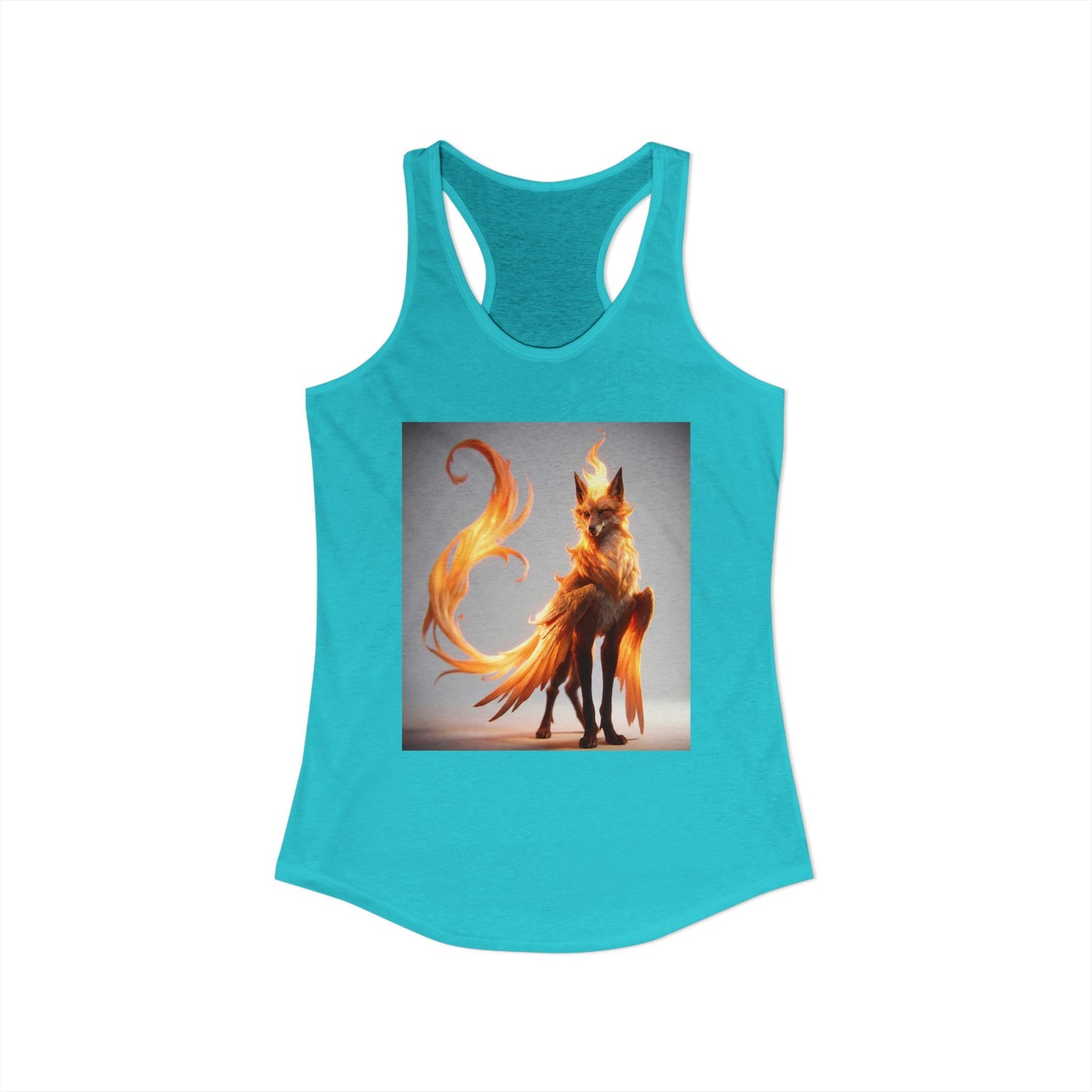 Fiery Phoenix Fox Women's Ideal Racerback Tank – Amber Flame Sentinel