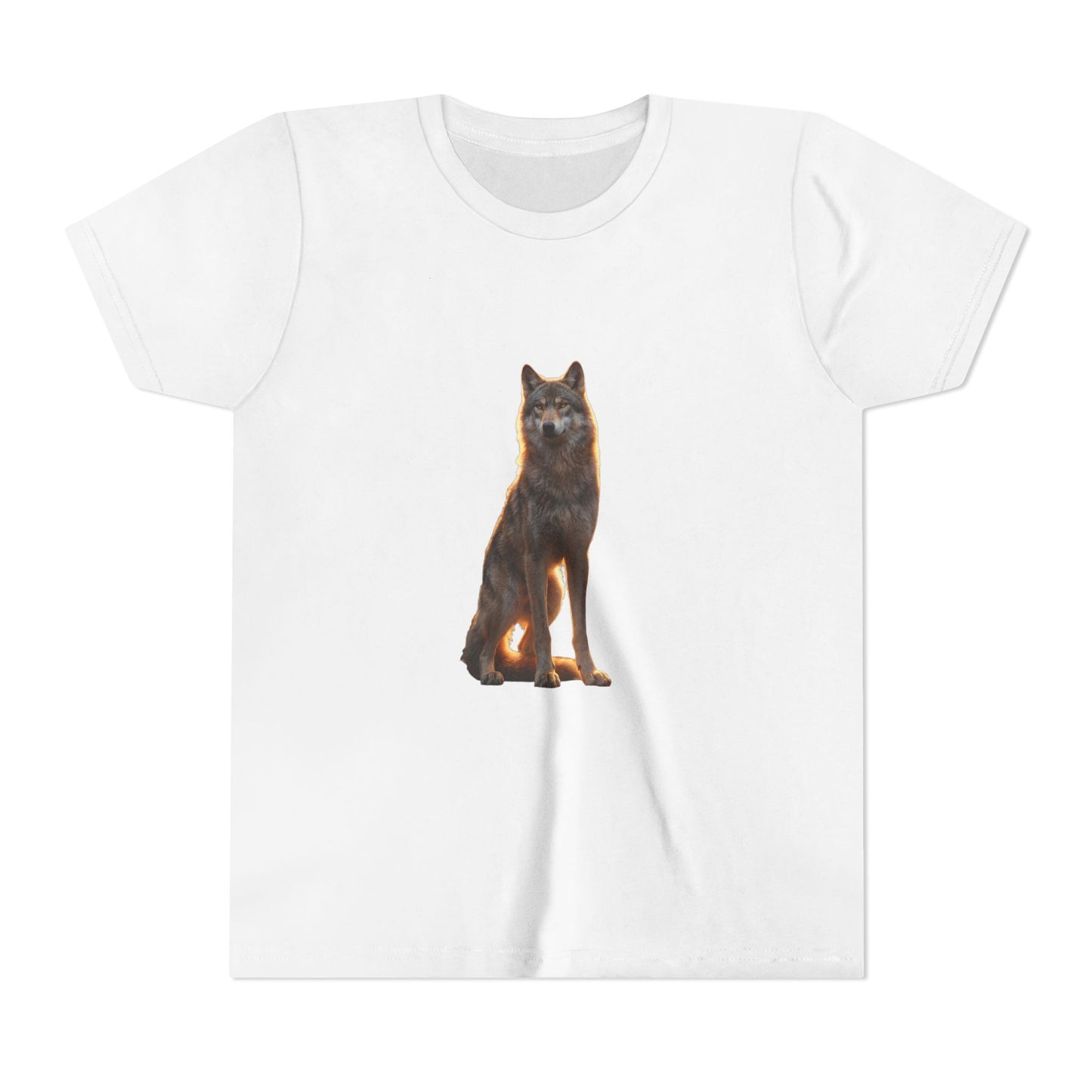 Golden Hour Wolf Youth Short Sleeve Tee – Sunset Sentinel Tunic