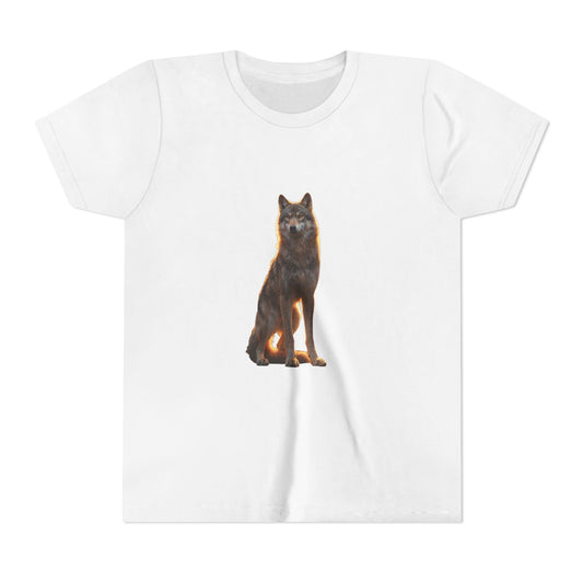 Golden Hour Wolf Youth Short Sleeve Tee – Sunset Sentinel Tunic