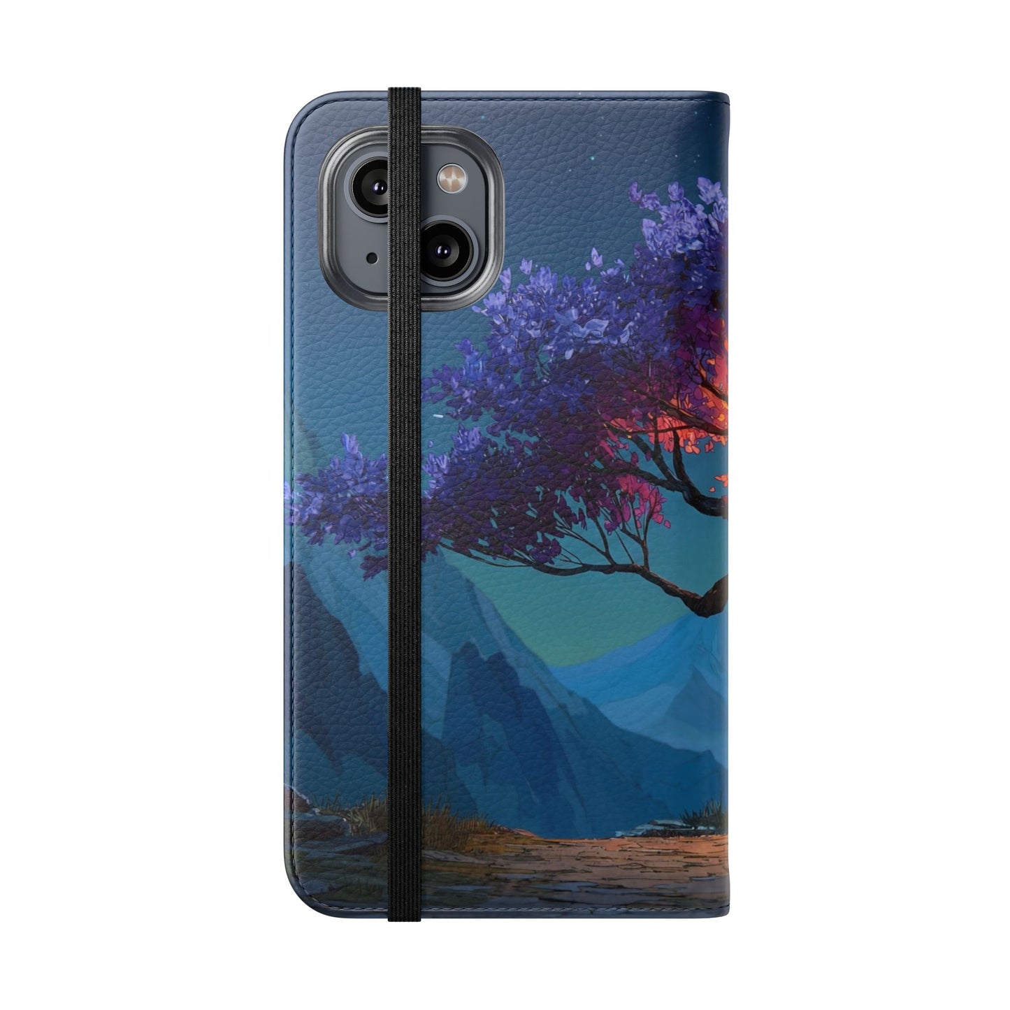Violet Flame Tree Flip Cases – Twilight Mountain Glow Case