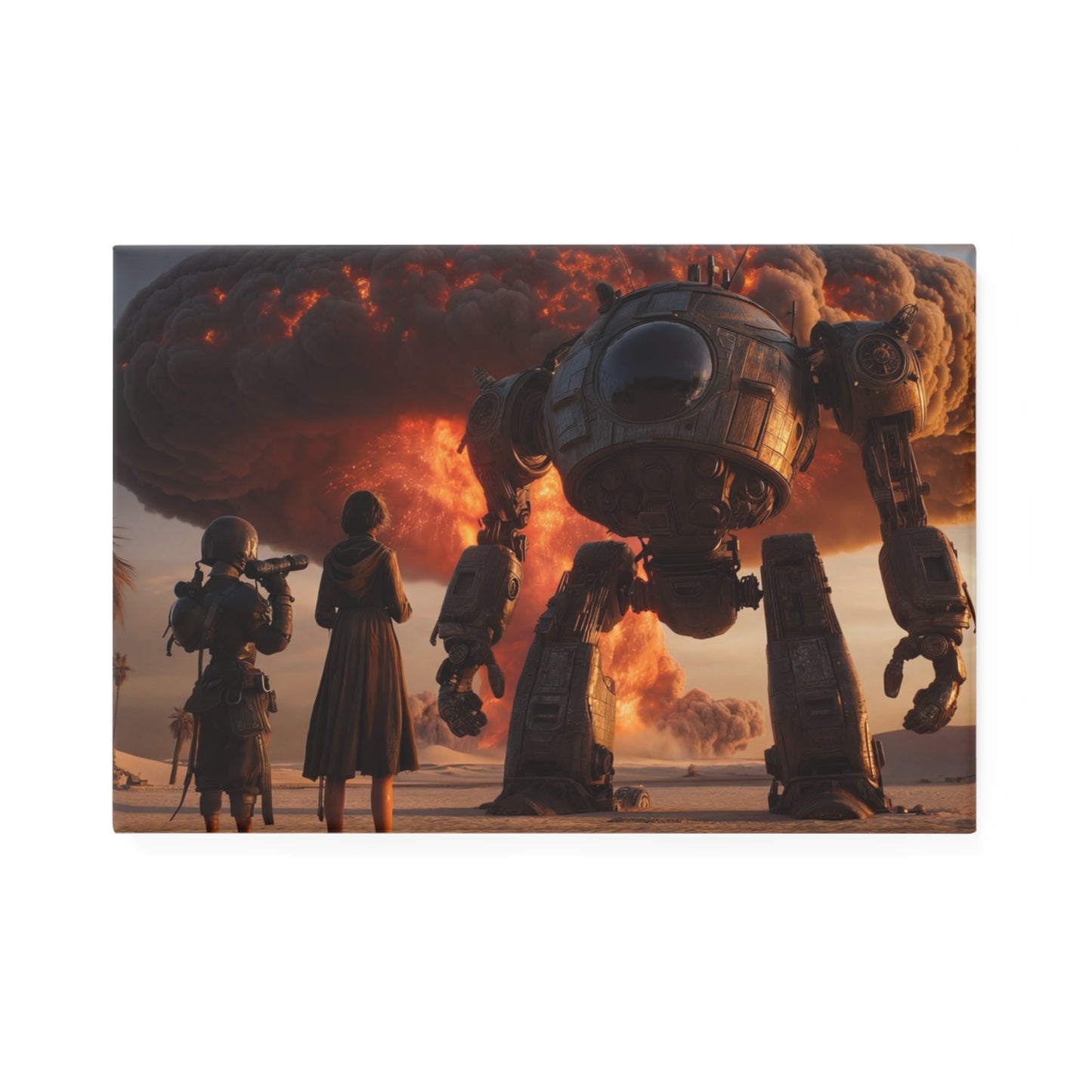Giant Mech Battlefield Magnet – Sunset Apocalypse Scene