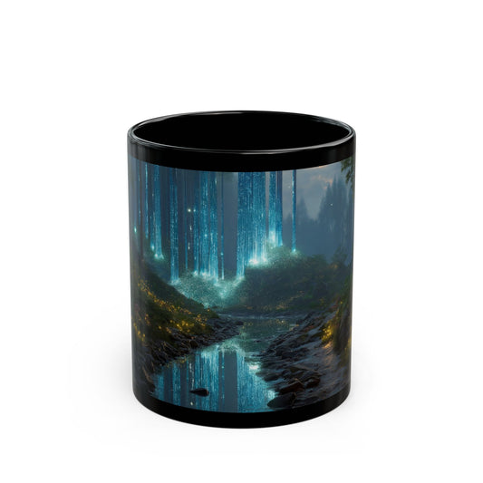 Celestial Forest Stream Mug – Azure Lightfall Dreamscape