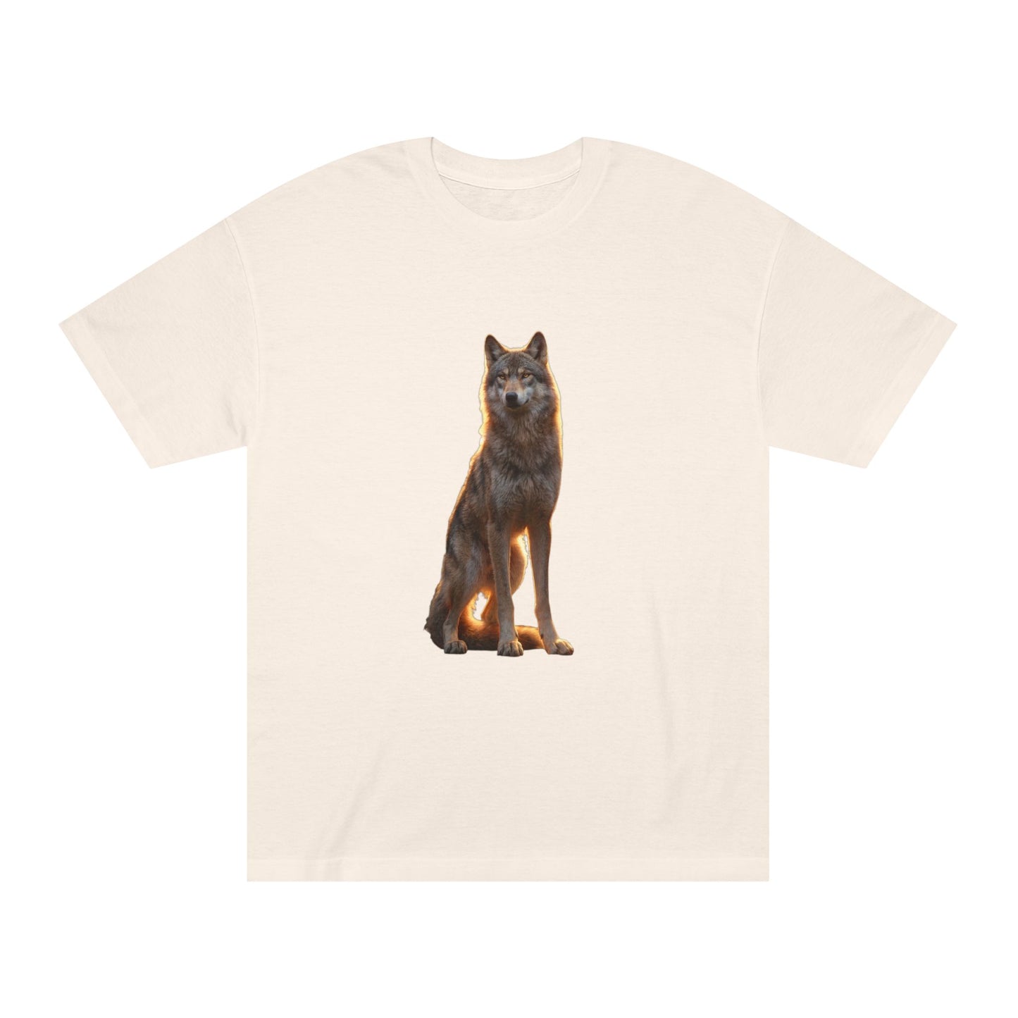 Guardian Wolf Classic Tee – Golden Hour Sentinel Portrait