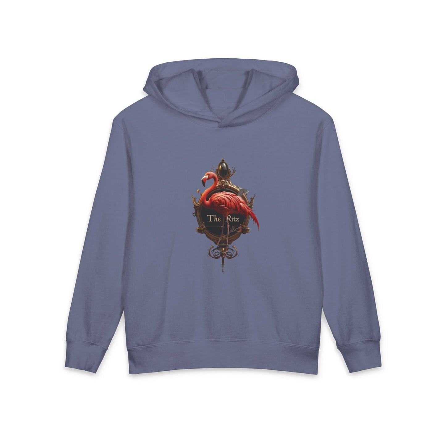 Opulent Flamingo The Ritz Youth Hoodie – Golden Frame Elegance
