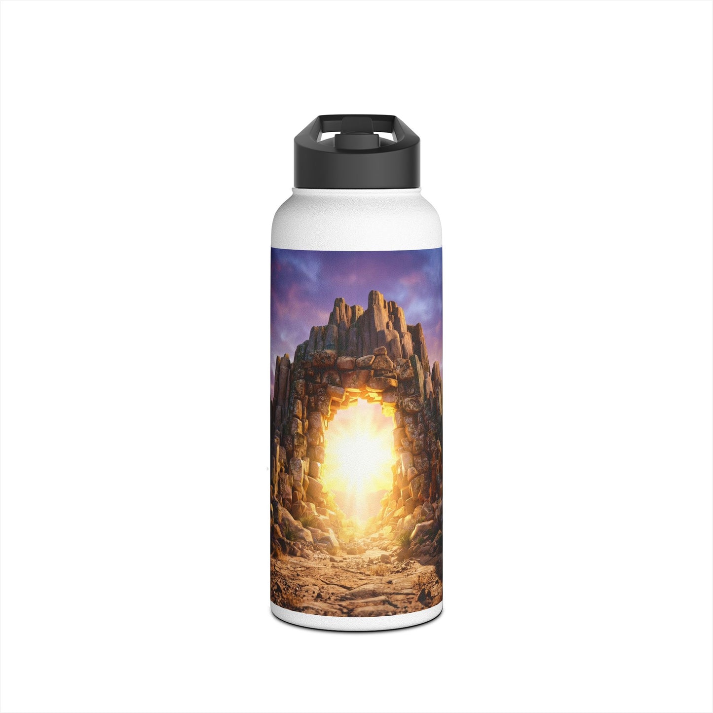 Celestial Portal Stainless Steel Water Bottle, Standard Lid – Sunlit Stone Gateway