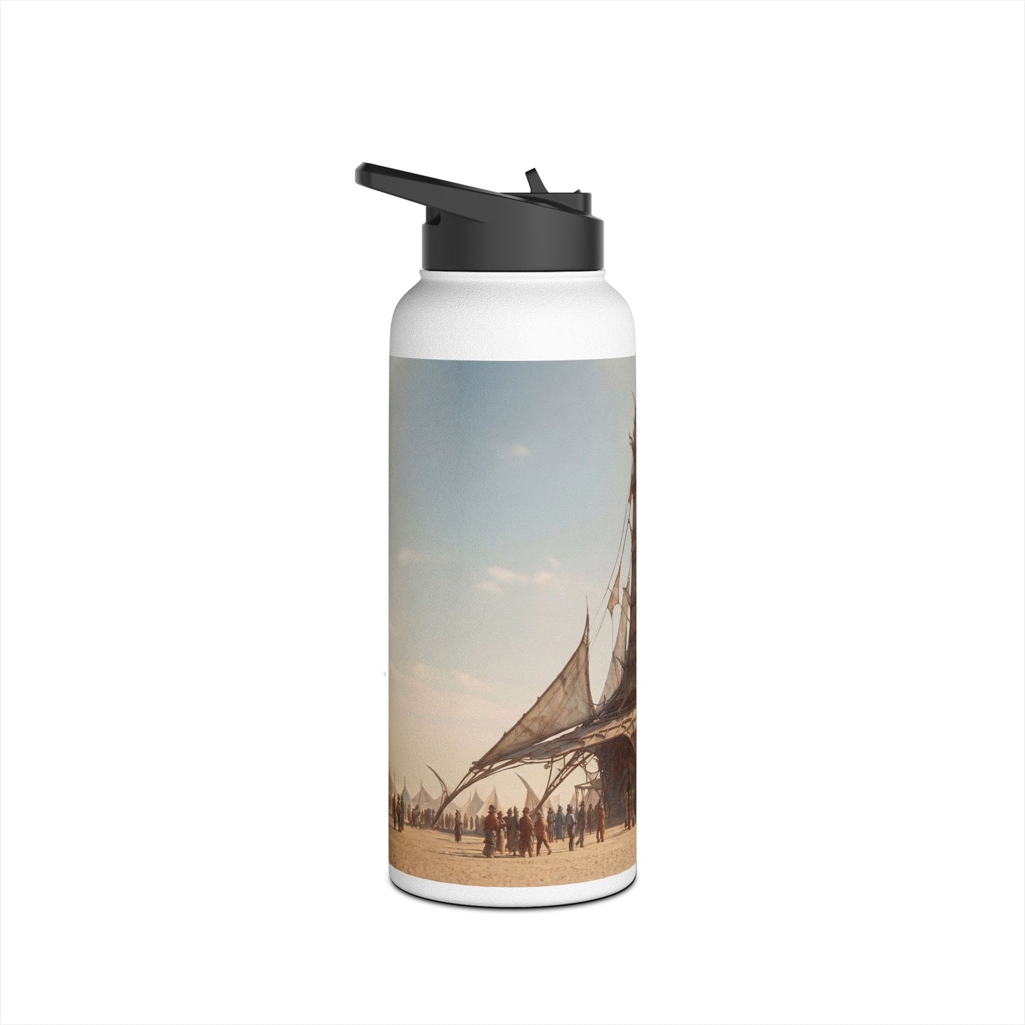 Desert Cathedral of Wind Stainless Steel Water Bottle, Standard Lid – Sun-Drenched Aetherian Market
