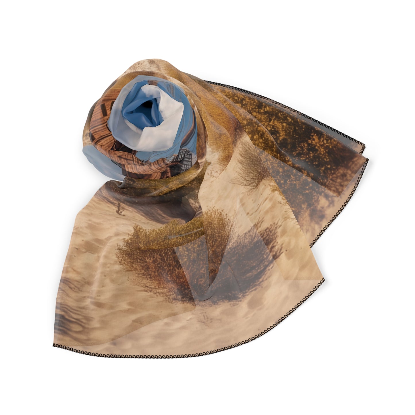 Deserted Galleon Poly Scarf – Sun-Drenched Shipwreck Dreamscape
