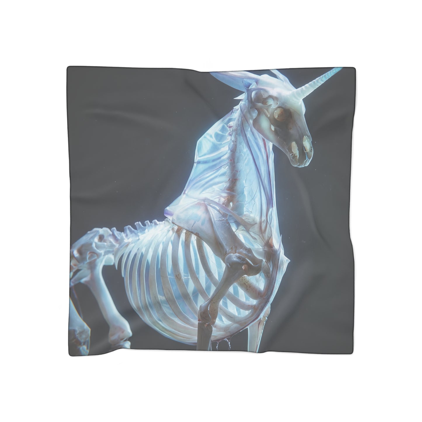 Celestial Unicorn Skeleton Scarf – Luminescent Bone Dreamscape