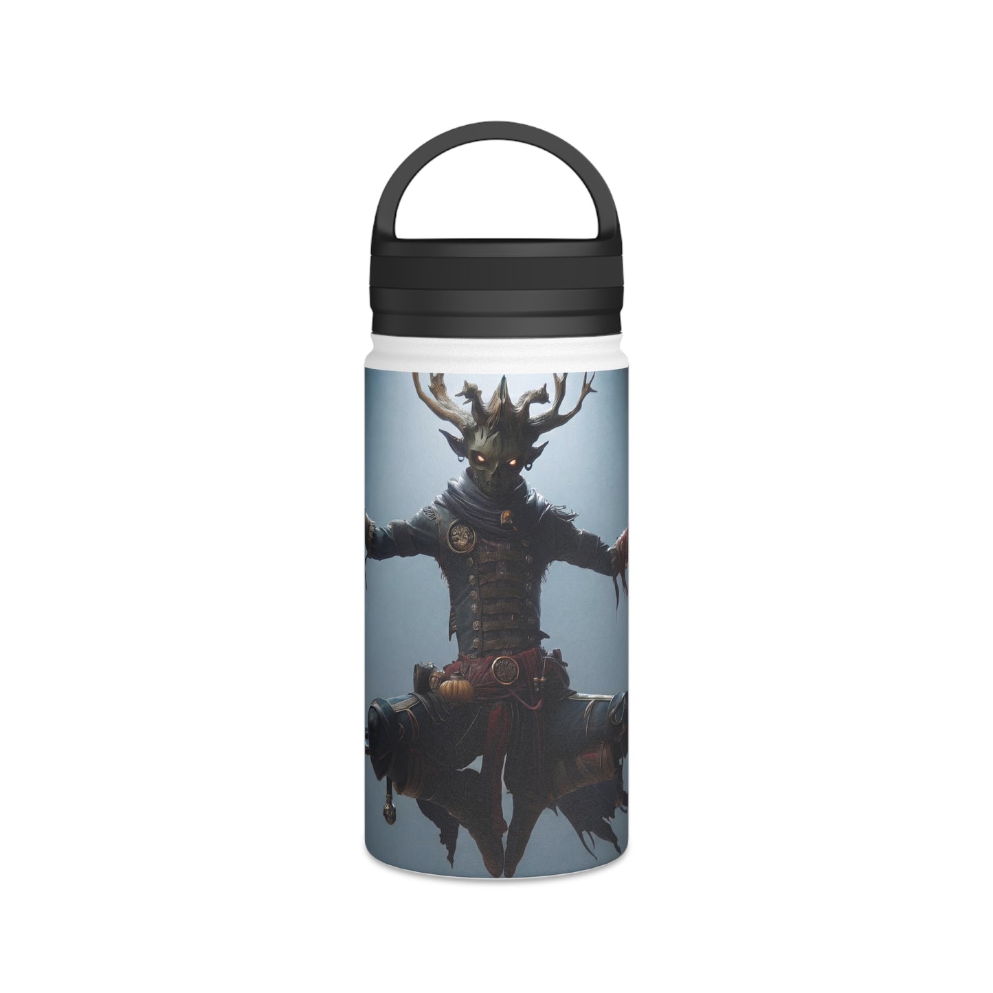 Forest Guardian Meditator Stainless Steel Water Bottle, Handle Lid – Twilight Grove Serenity