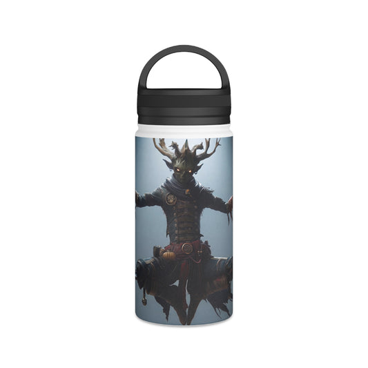 Forest Guardian Meditator Stainless Steel Water Bottle, Handle Lid – Twilight Grove Serenity