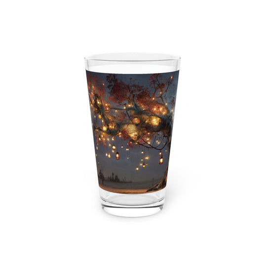Celestial Lantern Tree Pint Glass – Warm Glow in a Withered World