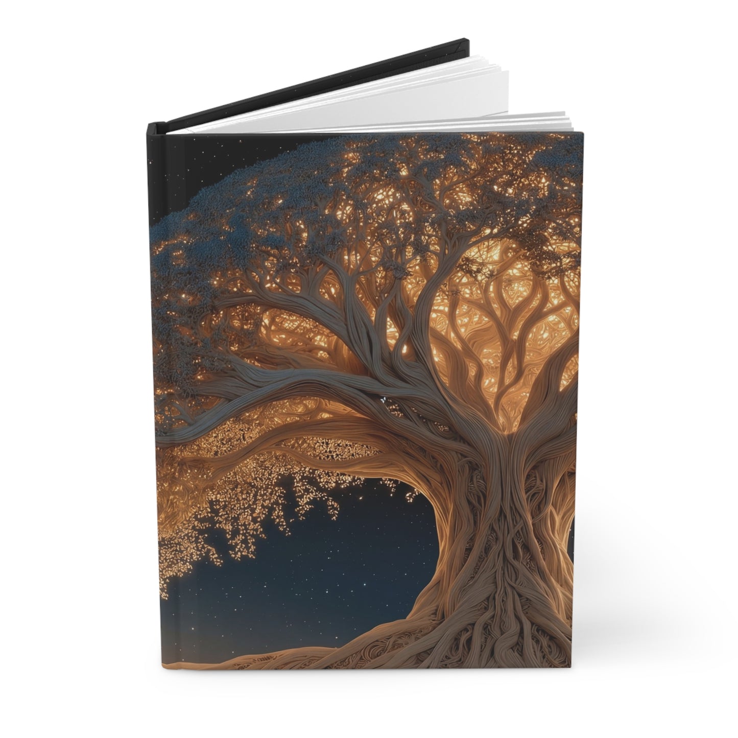 Celestial Tree Hardcover Journal Matte – Whispering Starlight Canopy