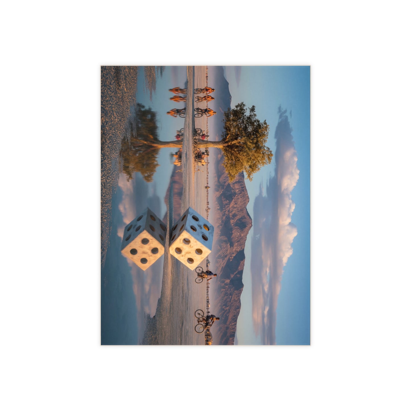 Giant Dice Desert Reflection Tile – Sunset Serenity at Burning Man