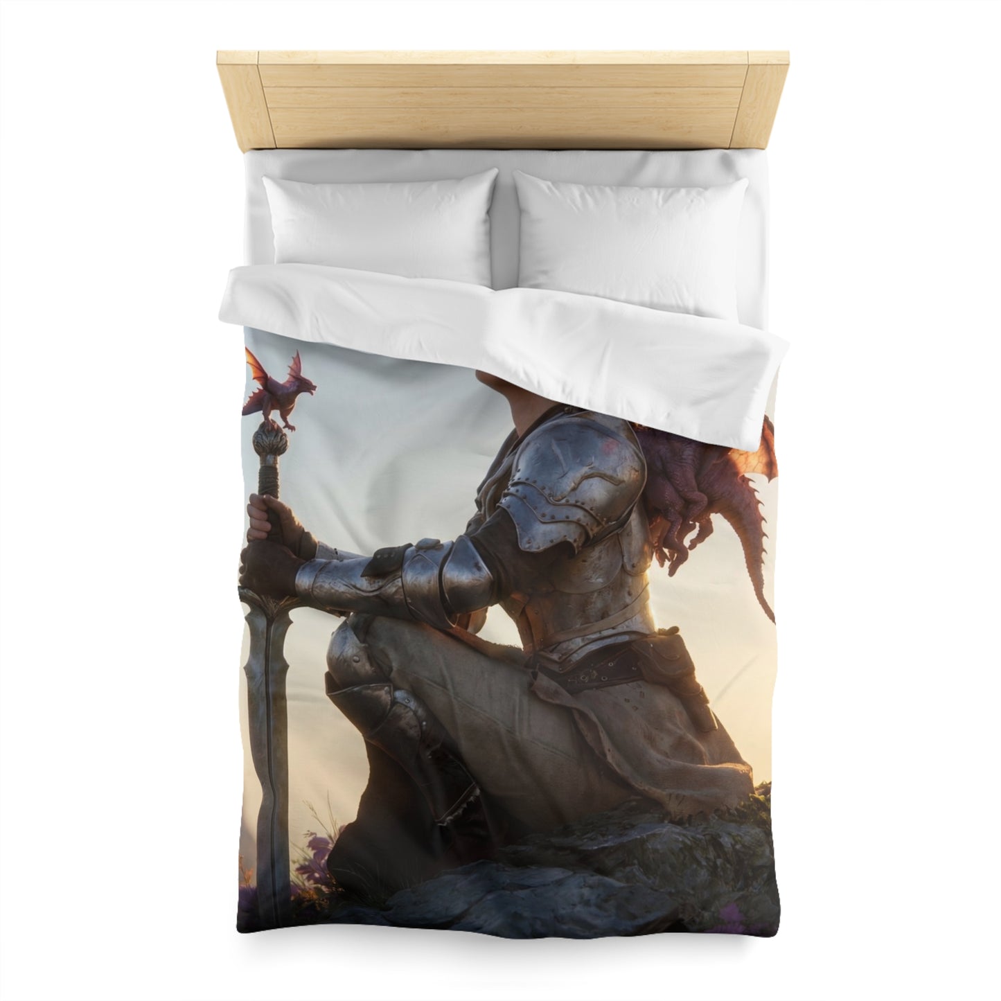Dragon-Scale Sentinel Microfiber Duvet Cover – Sunset Peak Alliance
