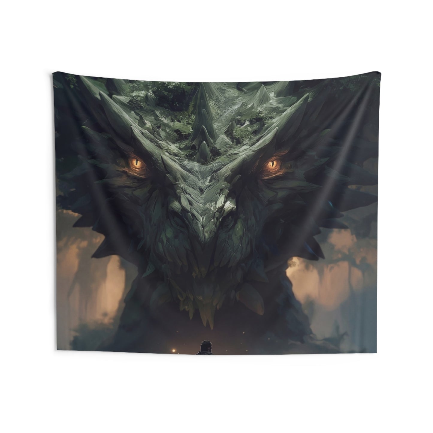 Ancient Forest Dragon Sentinel Indoor Wall Tapestries – Whispers of the Verdant Guardian