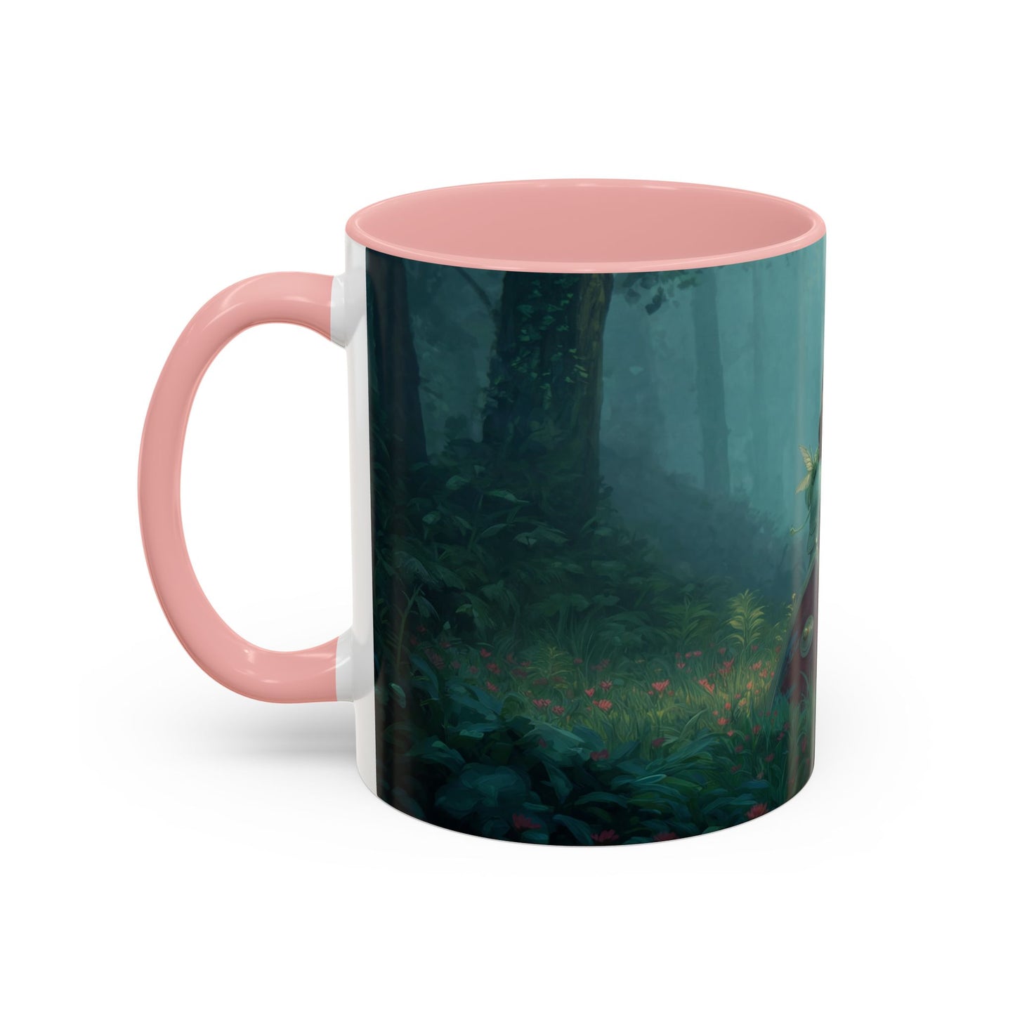 Sentinel in Mist Accent Coffee Mug (11, 15oz) – Guardian of the Whispering Woods