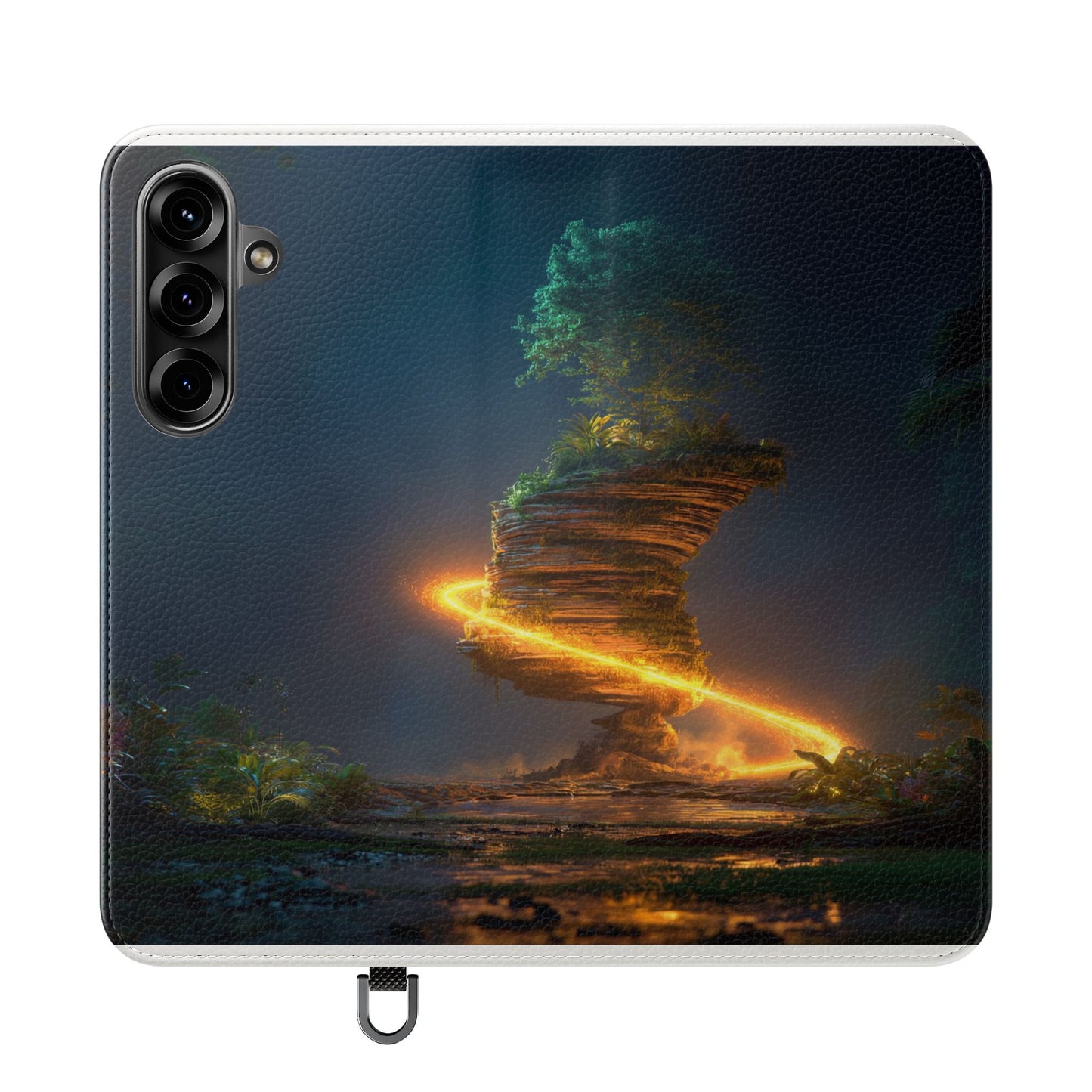 Luminous Floating Island Flip Cases – Amber Twilight Sanctuary