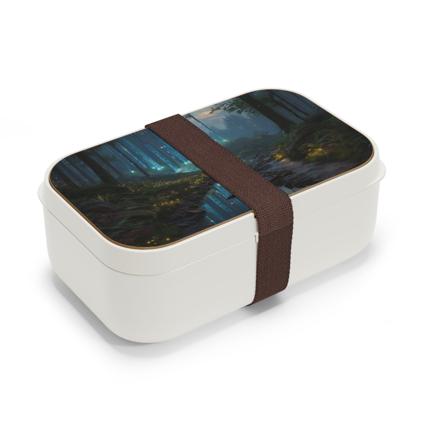 Celestial Stream Bento Lunch Box – Azure Light Through Whispering Woods