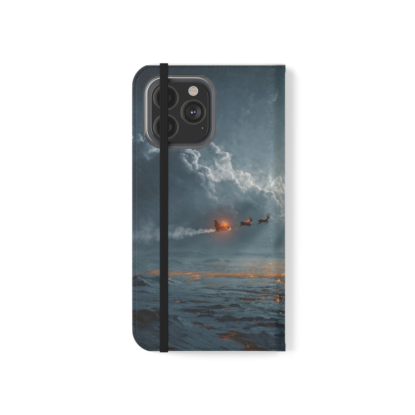 Moonlit Sleigh Flip Cases – Northern Lights Winter Journey
