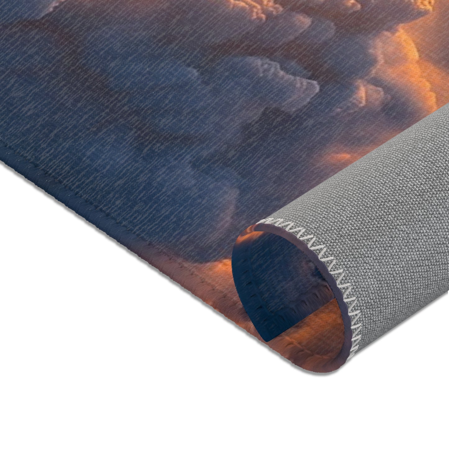 Rocket Ascension Area Rugs – Sunburst Through Clouds Launch Scene