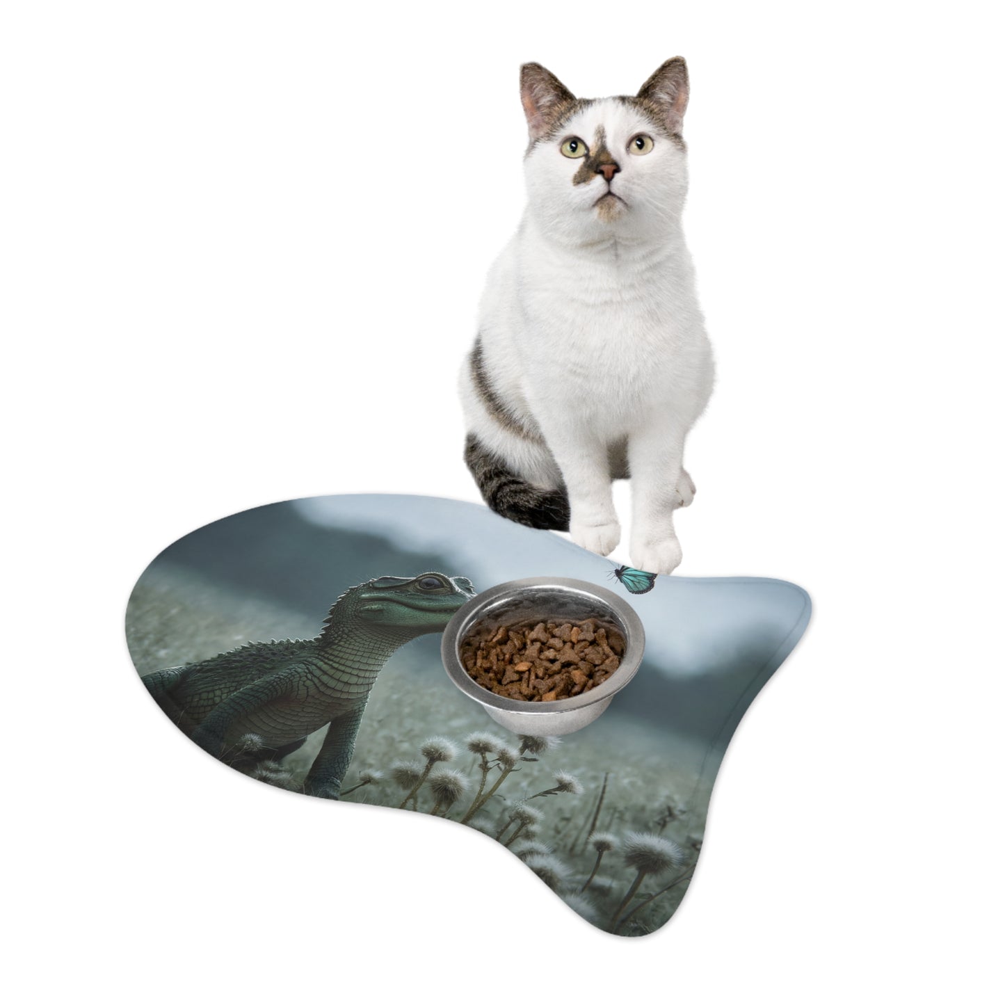 Gentle Croc & Butterfly Feeding Mats – Mossy Meadow Guardian Scene