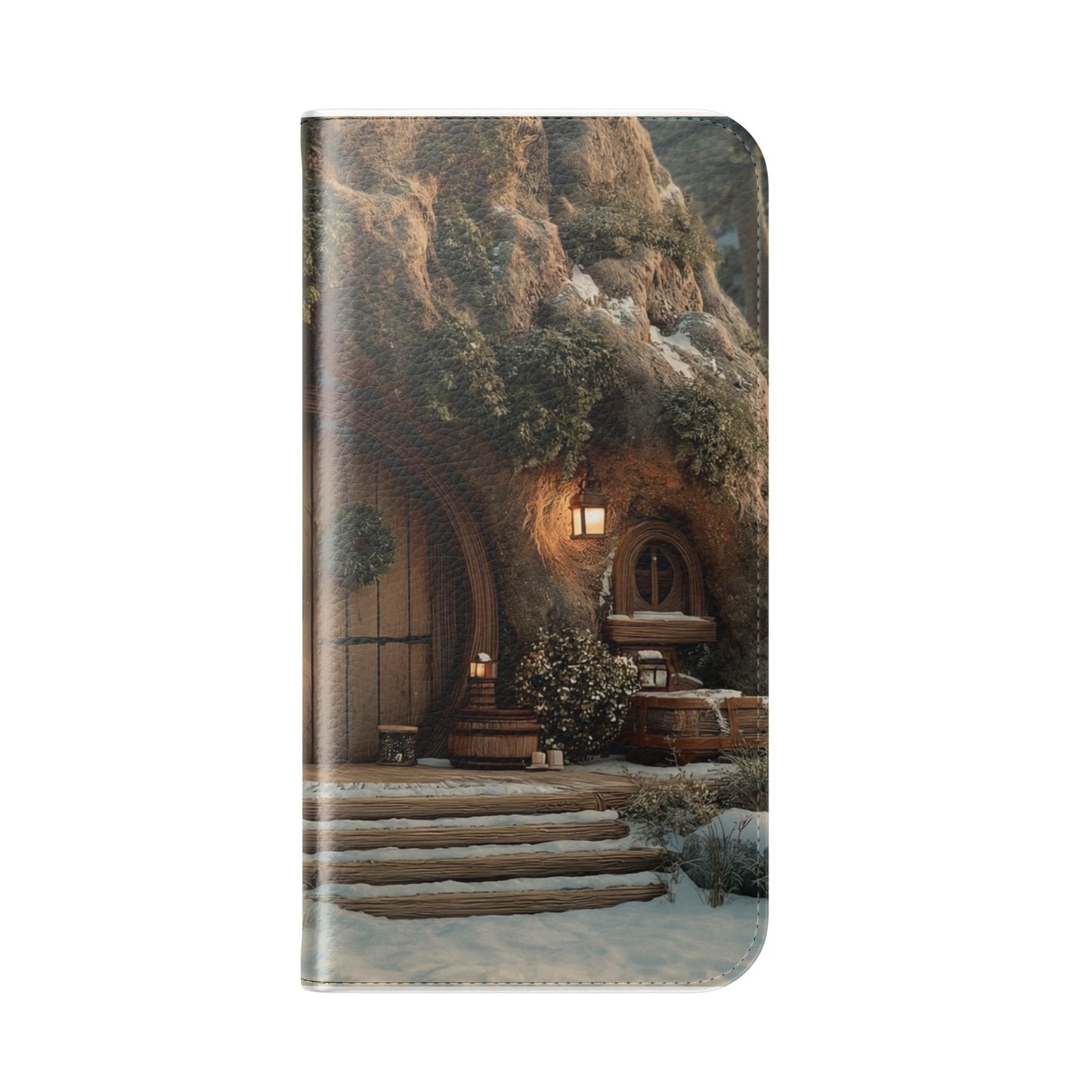 Hobbit Hole Flip Cases – Cozy Winter Doorway Scene
