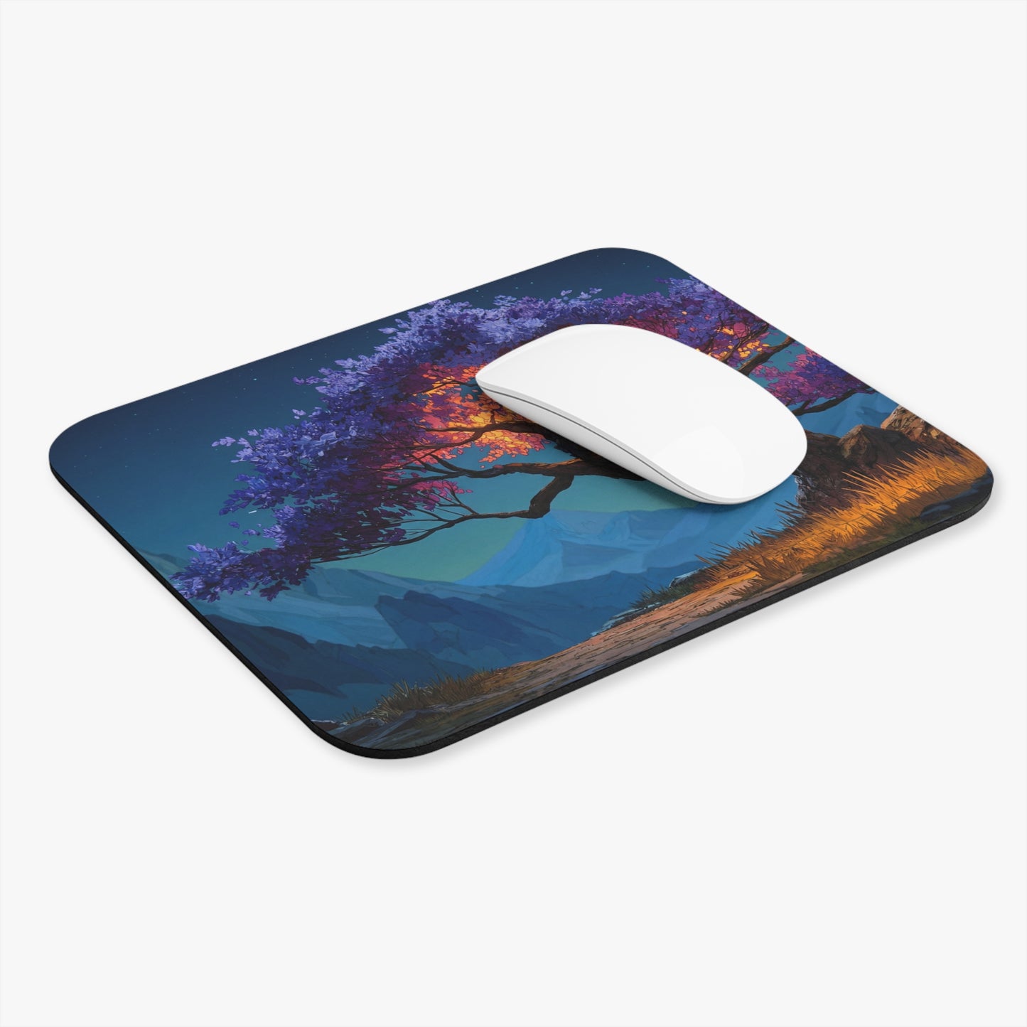 Celestial Tree Mouse Pad (Rectangle) – Twilight Bloom Sanctuary