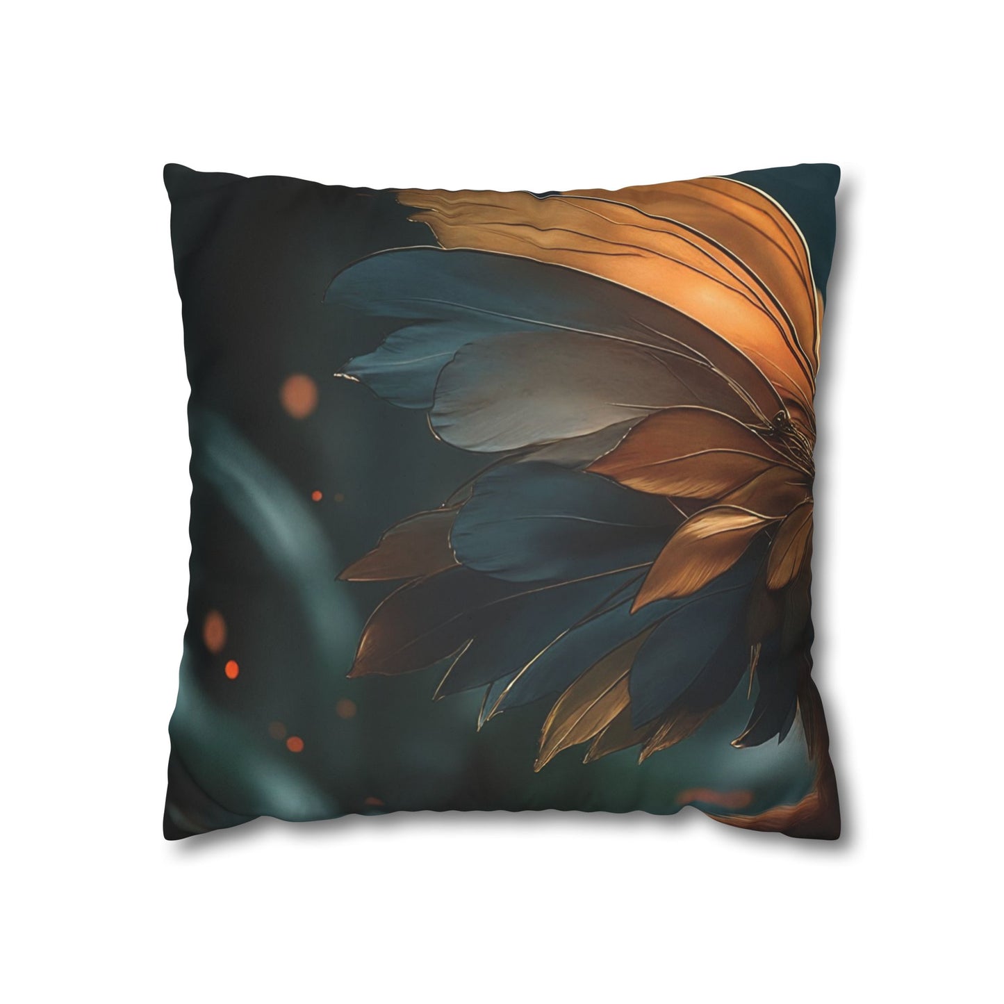 Winged Monkey Guardian Pillowcase – Amber Feathered Sentinel Resting on Moss