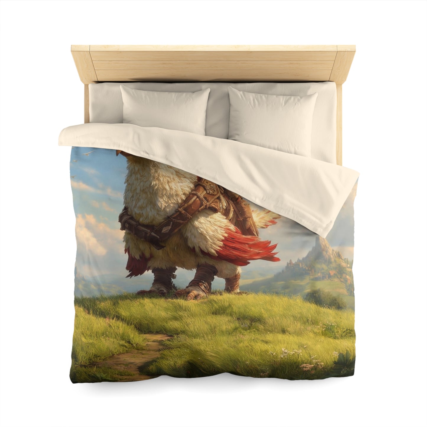Skybound Hawk Riders Microfiber Duvet Cover – Sunlit Summit Adventure