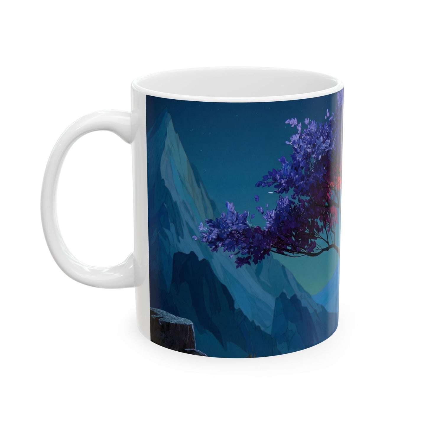 Celestial Tree Ceramic Mug – Twilight Bloom Dreamscape