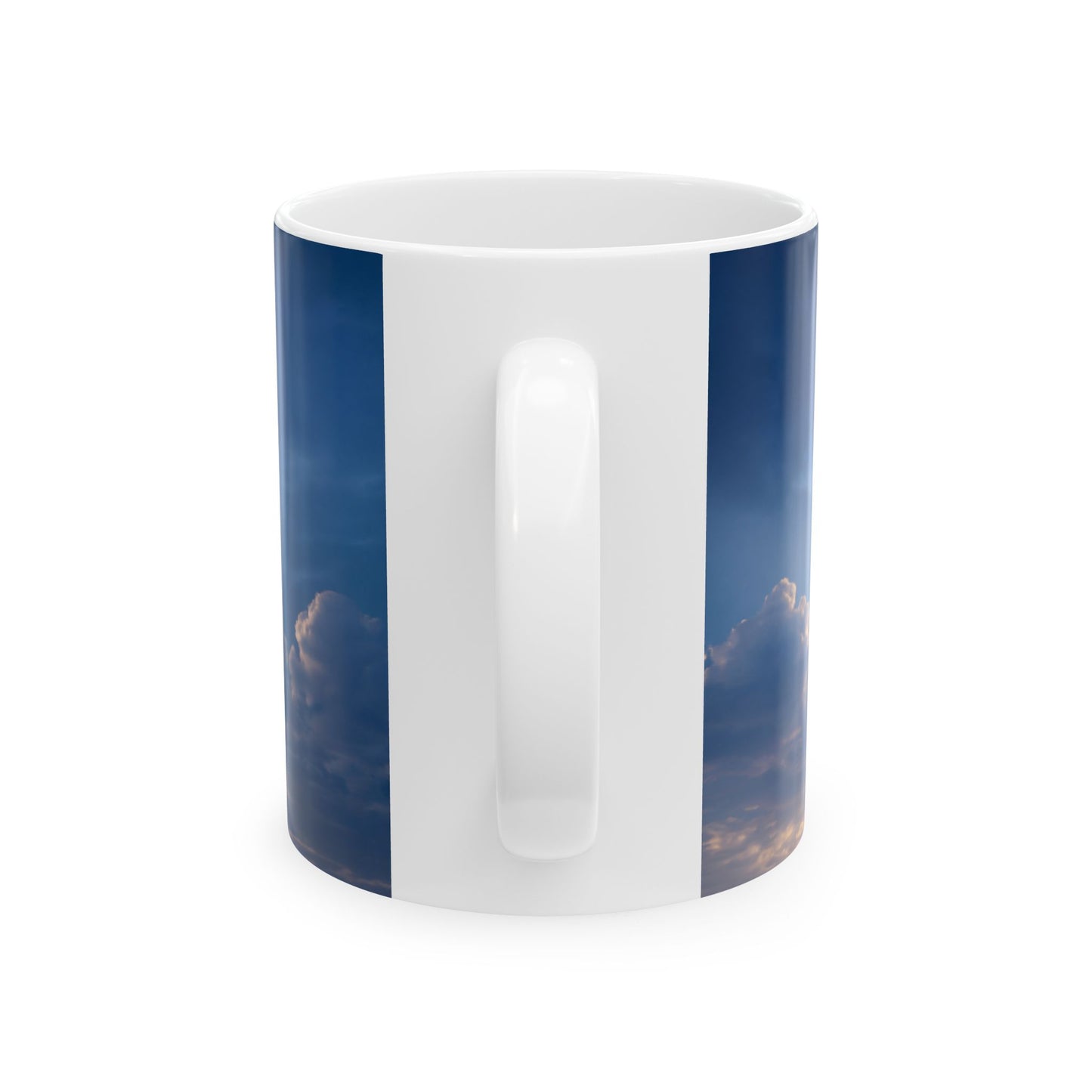 Skyborne Lighthouse Ceramic Mug – Twilight Beacon in the Clouds