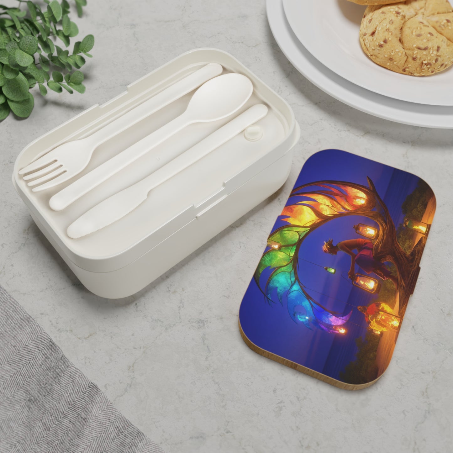 Luminous Phoenix Arch Bento Lunch Box – Sunset Sanctuary for the Soul