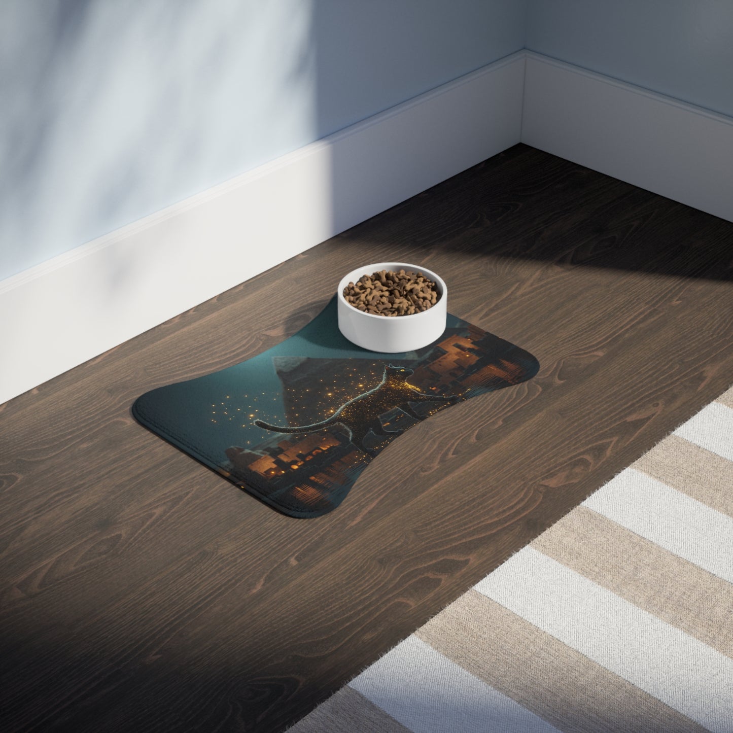 Pharaoh’s Guardian Pet Feeding Mats – Golden Sands and Pyramids