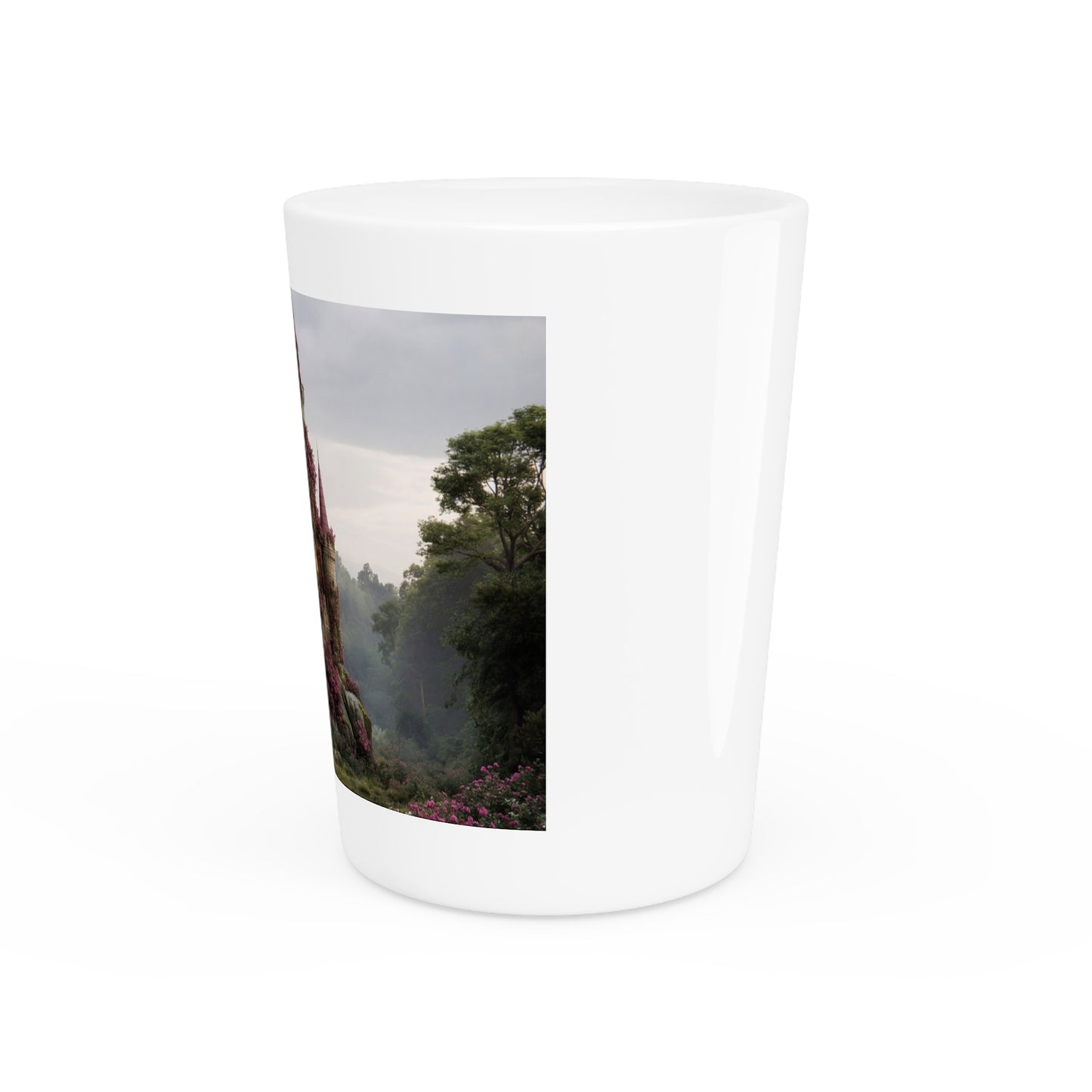 Rose-Clad Castle Shot Glass – Whispering Twilight Abode