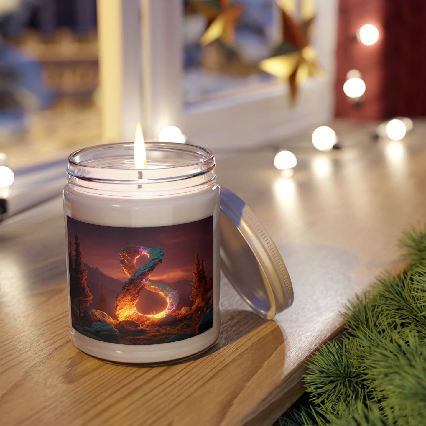 Celestial Vortex Scented Soy Candles with White Lid, 9oz – Indigo Cloud Dreamscape