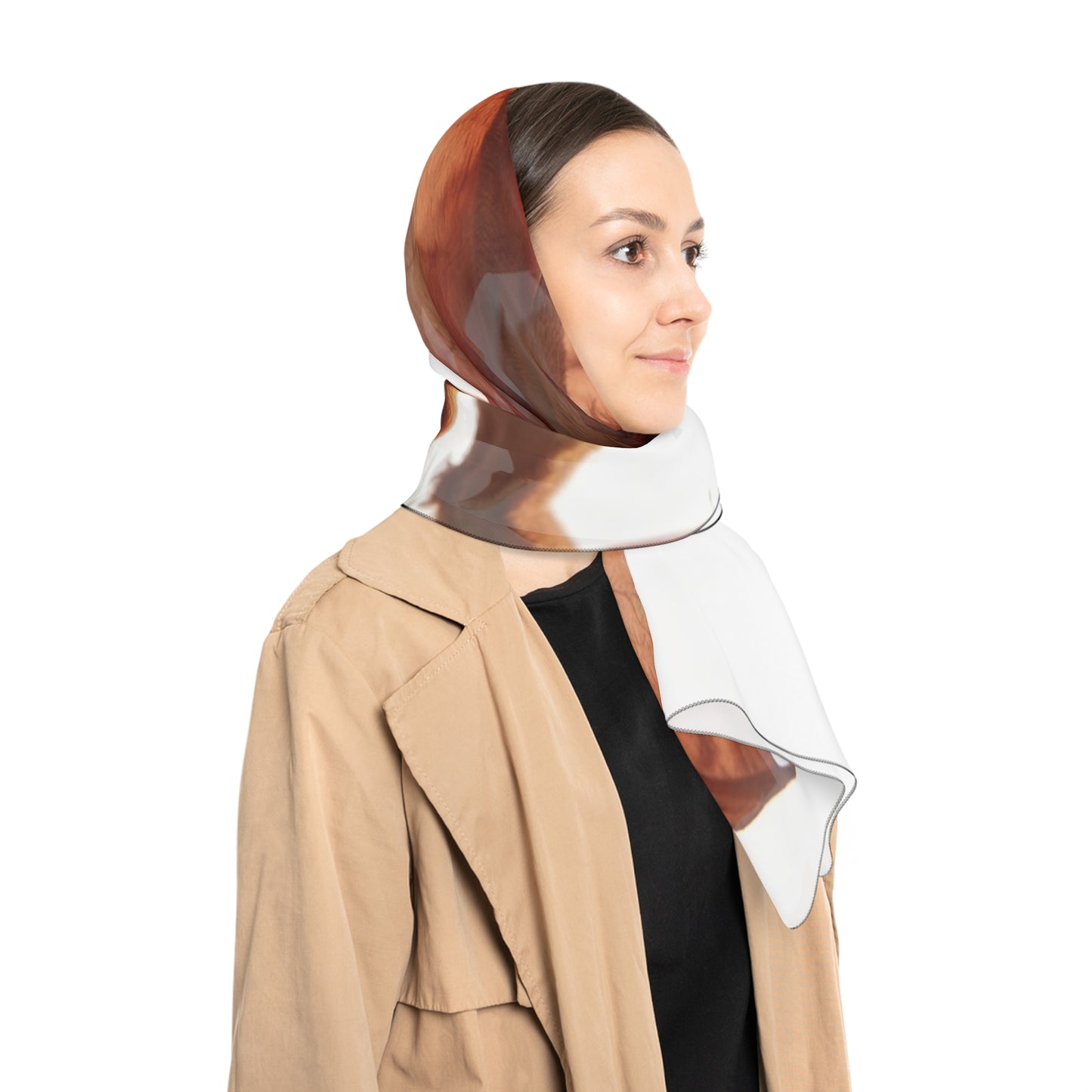 Winged Lion Sentinel Poly Scarf – Sunset Guardian of the High Peaks