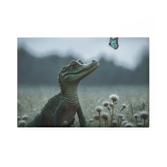 Alligator And Butterfly Button Magnet, Rectangle (1 & 10 pcs) – Gentle Guardian Of The Field